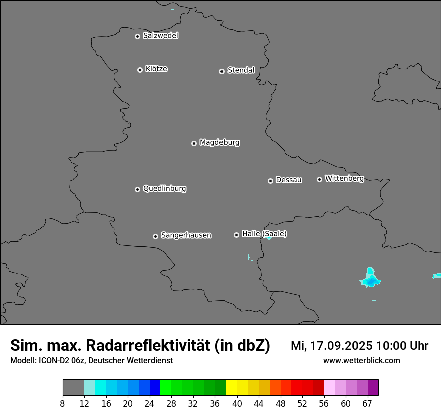 Modellkarten Simuliertes Radarbild