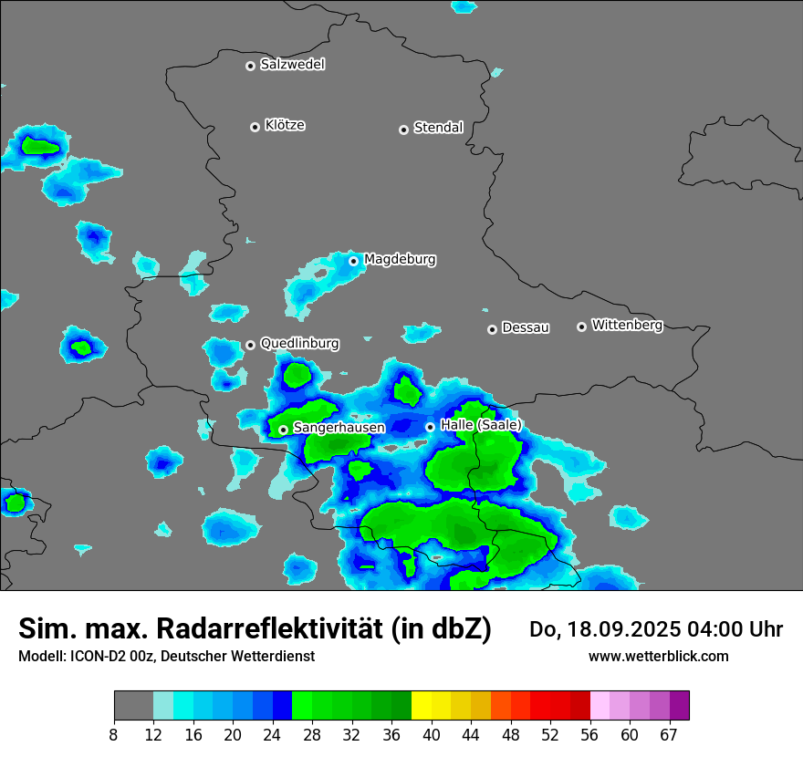 Modellkarten Simuliertes Radarbild