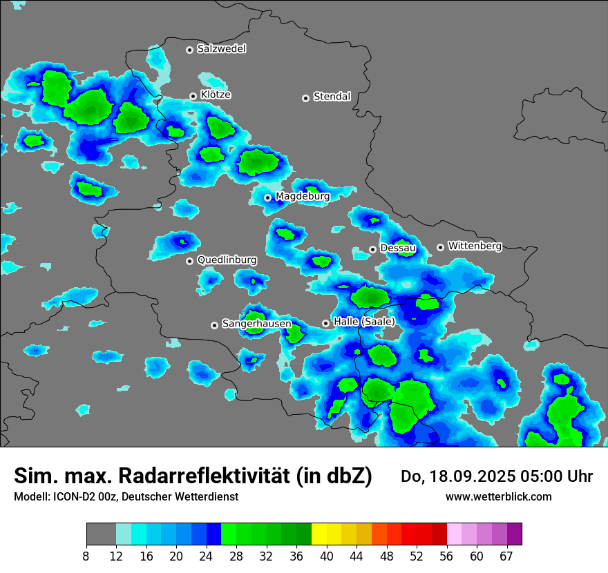 Modellkarten Simuliertes Radarbild