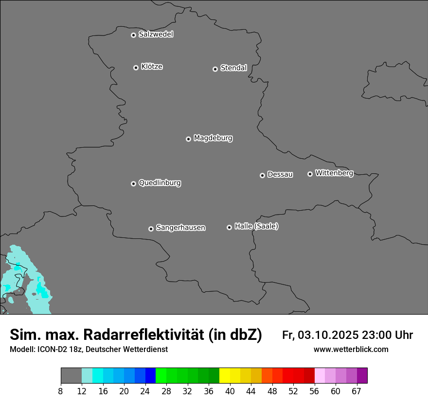 Modellkarten Simuliertes Radarbild