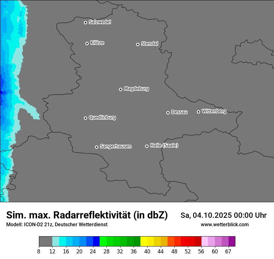 Modellkarten Simuliertes Radarbild