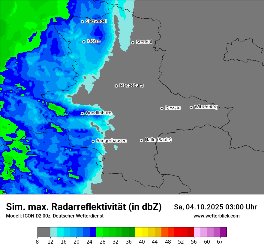 Modellkarten Simuliertes Radarbild