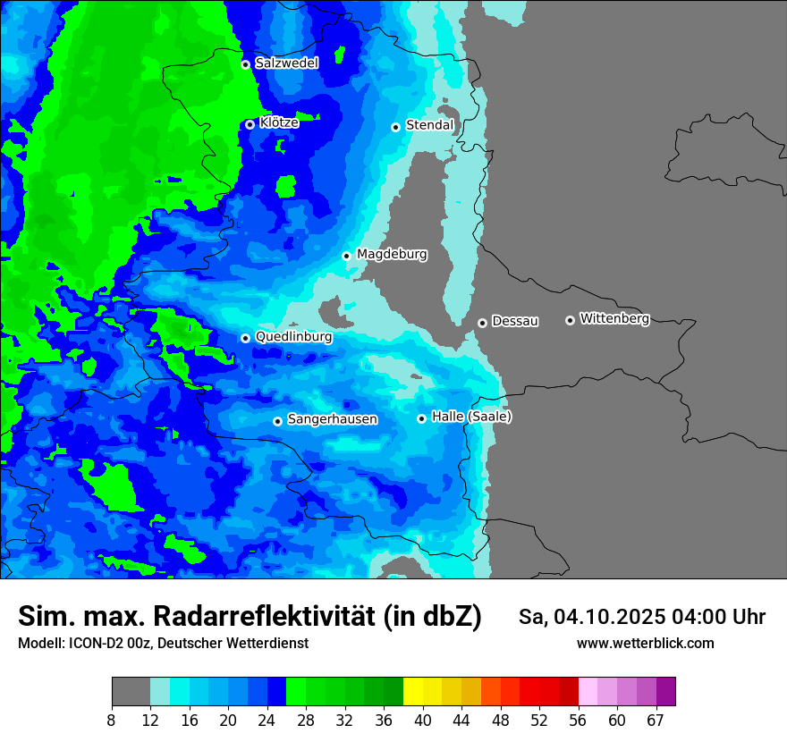 Modellkarten Simuliertes Radarbild