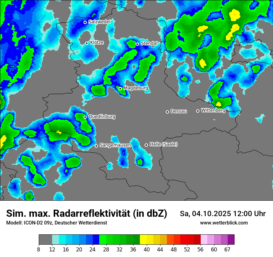 Modellkarten Simuliertes Radarbild