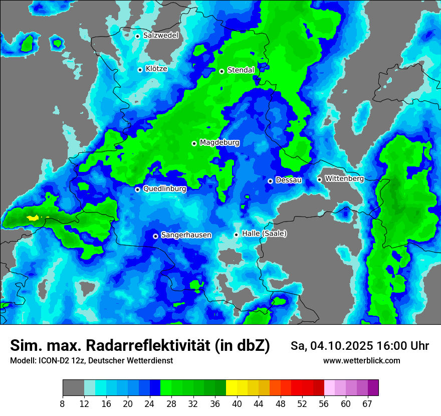 Modellkarten Simuliertes Radarbild