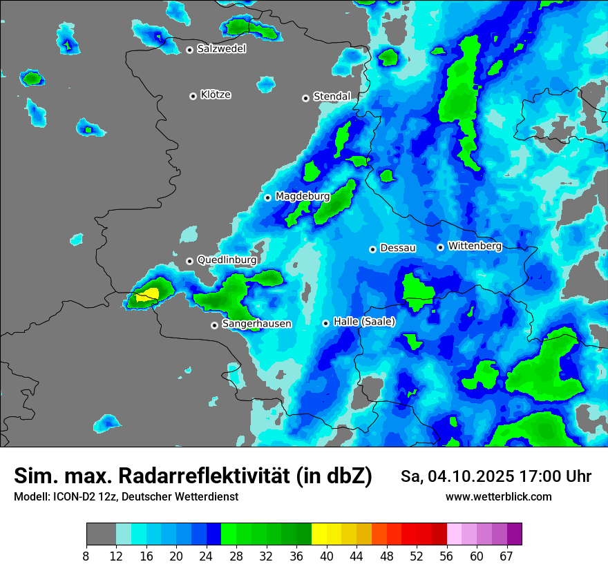 Modellkarten Simuliertes Radarbild