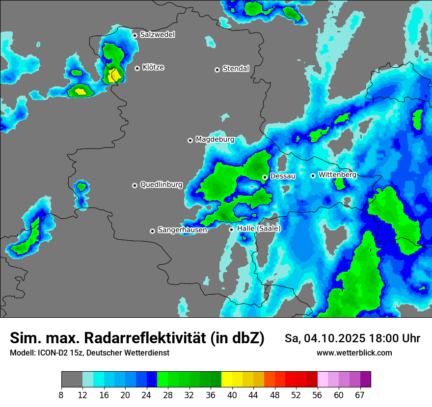 Modellkarten Simuliertes Radarbild