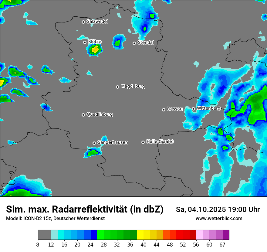 Modellkarten Simuliertes Radarbild