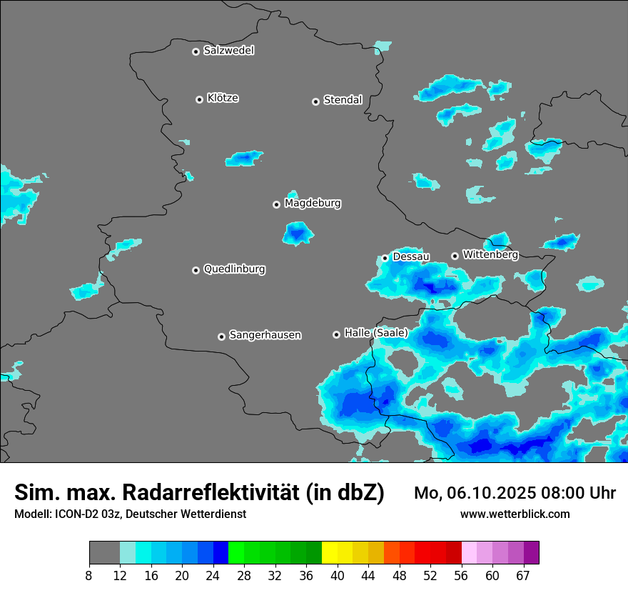 Modellkarten Simuliertes Radarbild