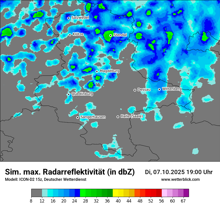 Modellkarten Simuliertes Radarbild