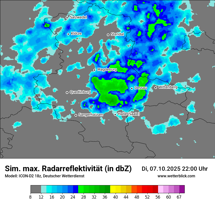 Modellkarten Simuliertes Radarbild