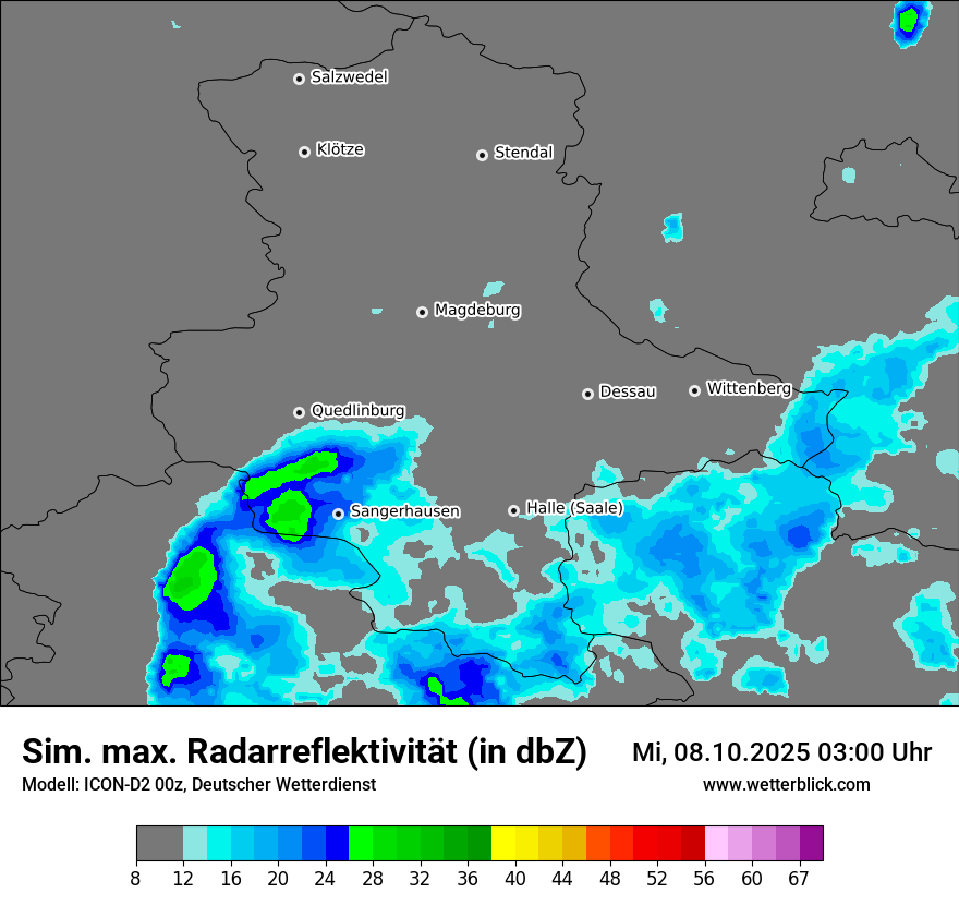 Modellkarten Simuliertes Radarbild