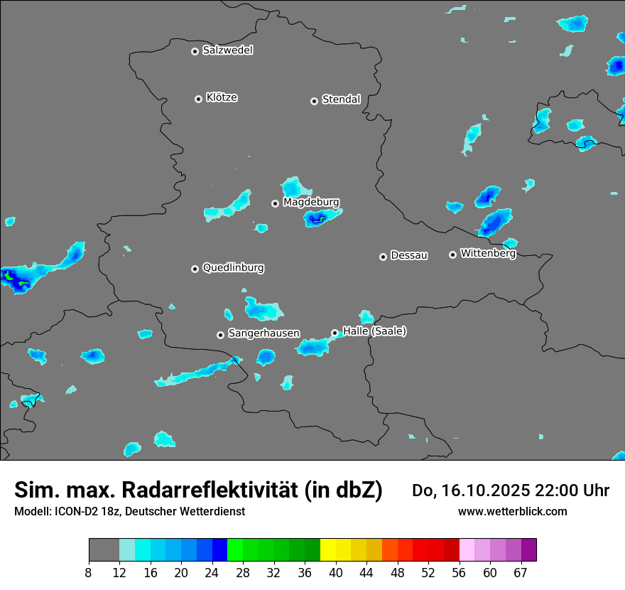 Modellkarten Simuliertes Radarbild