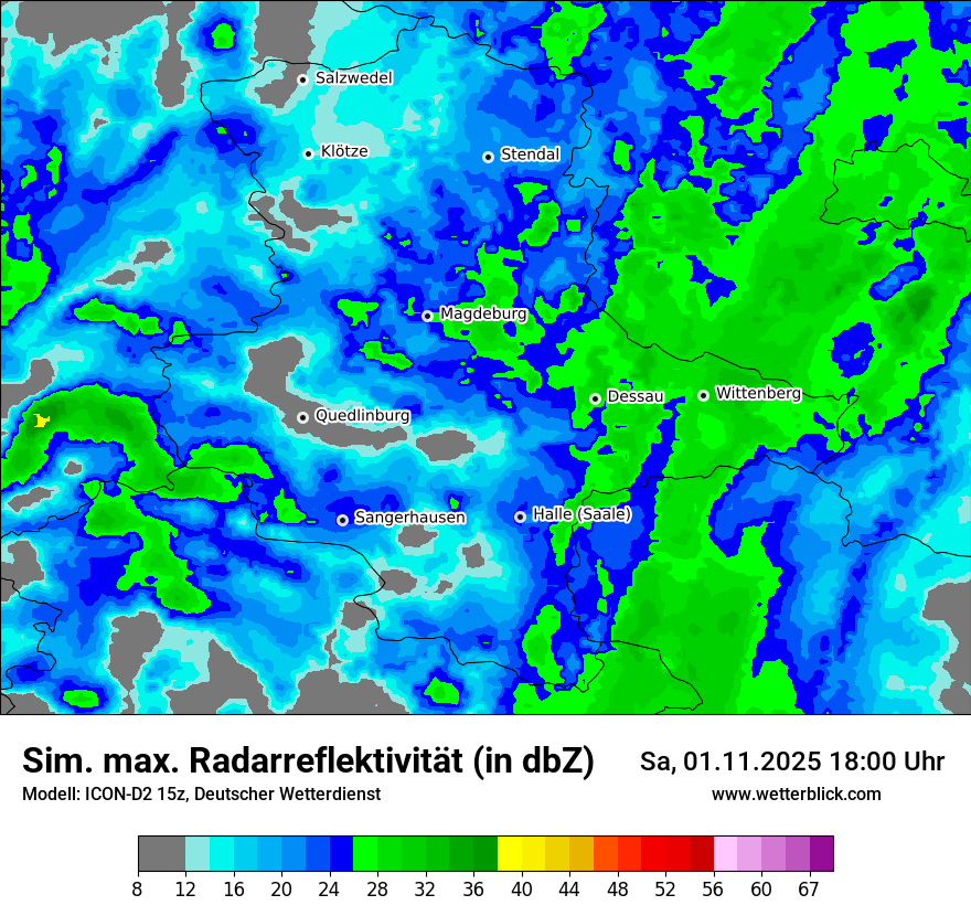 Modellkarten Simuliertes Radarbild