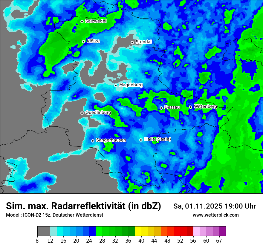 Modellkarten Simuliertes Radarbild