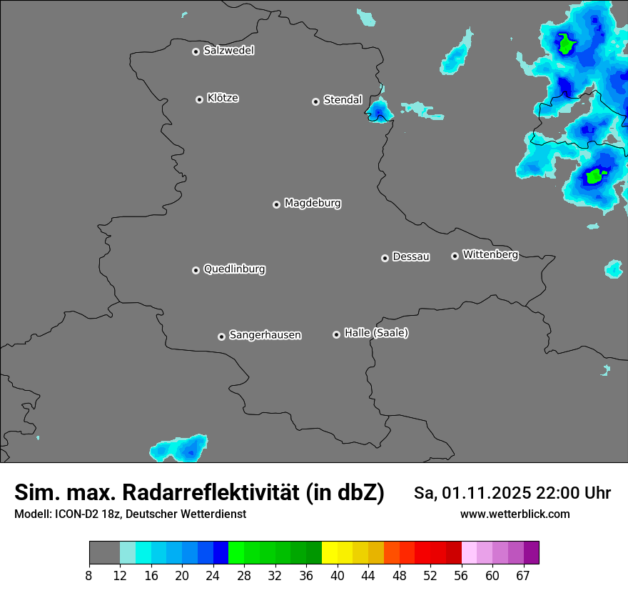 Modellkarten Simuliertes Radarbild