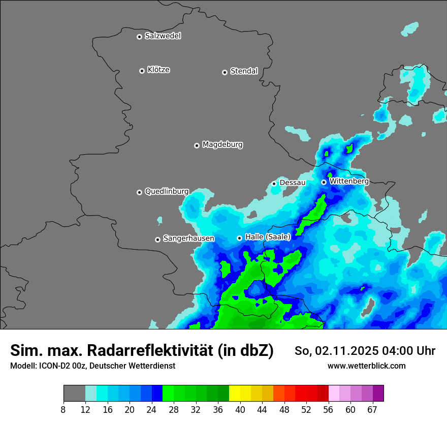 Modellkarten Simuliertes Radarbild