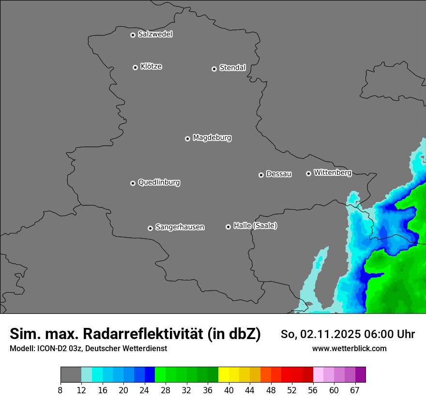 Modellkarten Simuliertes Radarbild