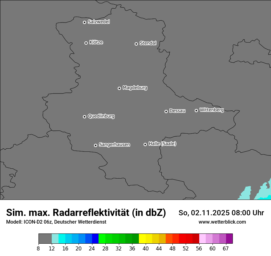 Modellkarten Simuliertes Radarbild