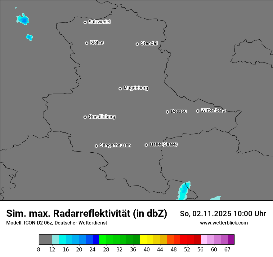 Modellkarten Simuliertes Radarbild