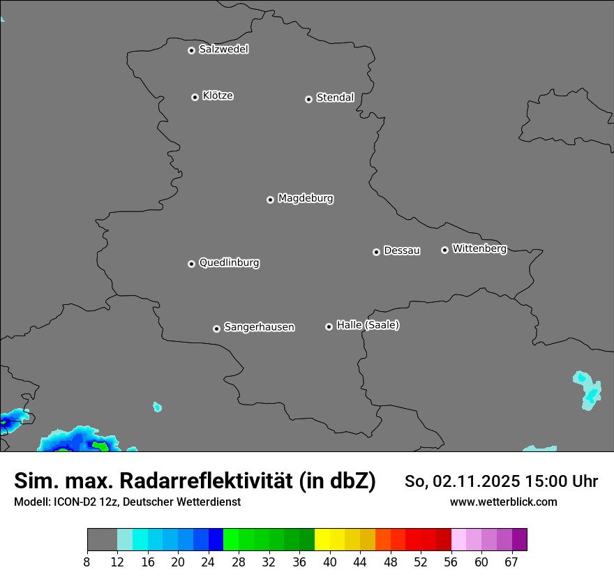 Modellkarten Simuliertes Radarbild