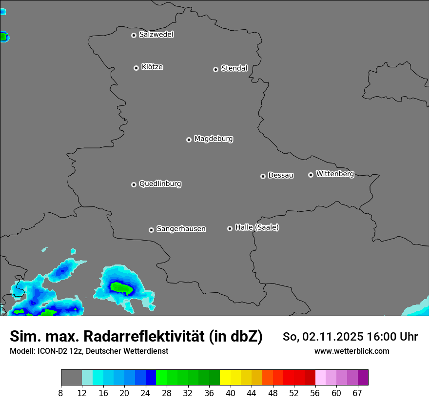Modellkarten Simuliertes Radarbild