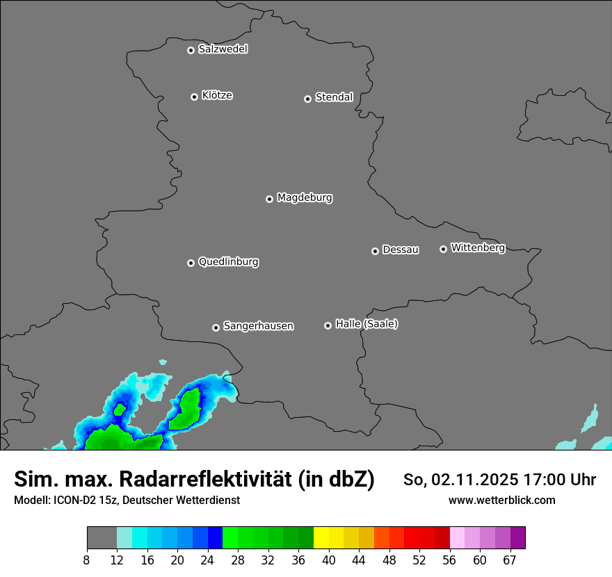 Modellkarten Simuliertes Radarbild