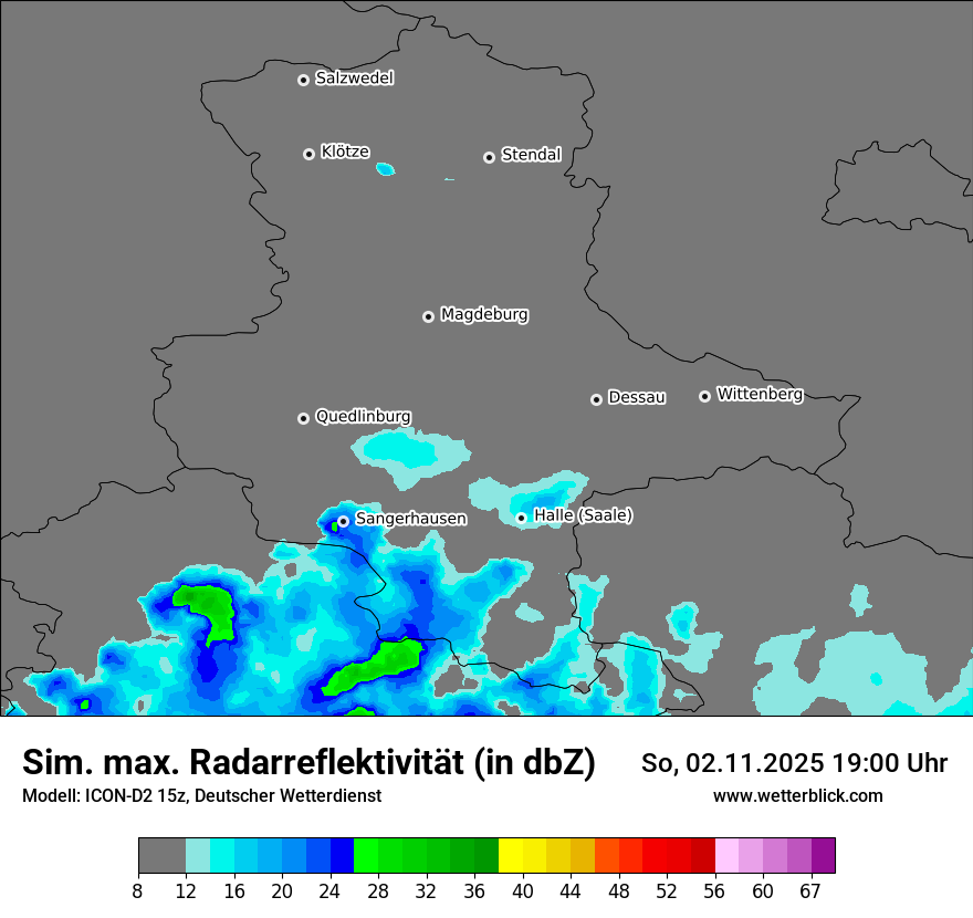 Modellkarten Simuliertes Radarbild
