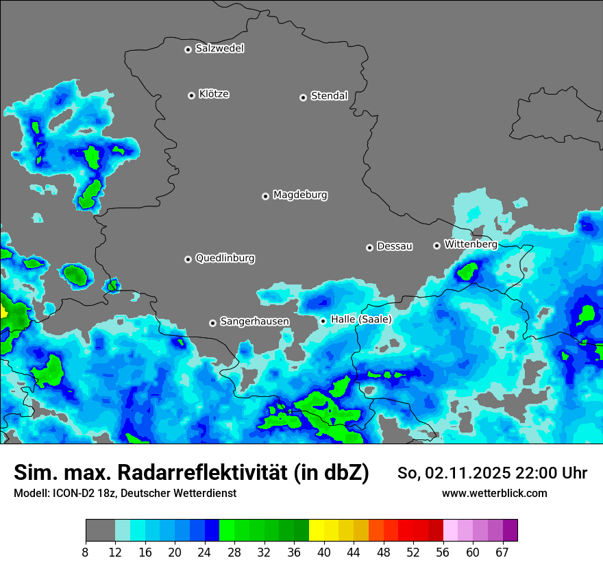 Modellkarten Simuliertes Radarbild