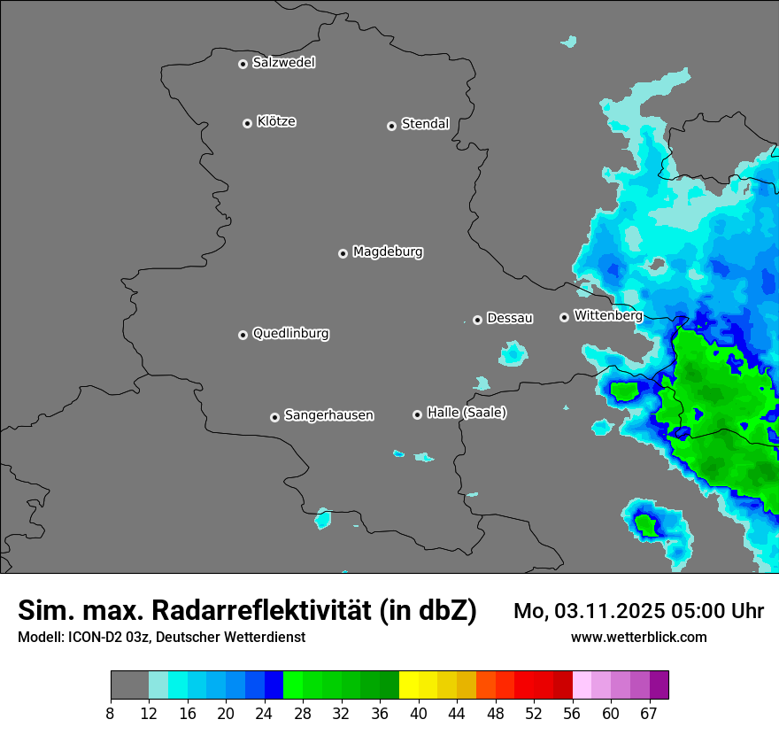 Modellkarten Simuliertes Radarbild