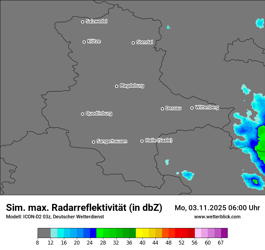 Modellkarten Simuliertes Radarbild
