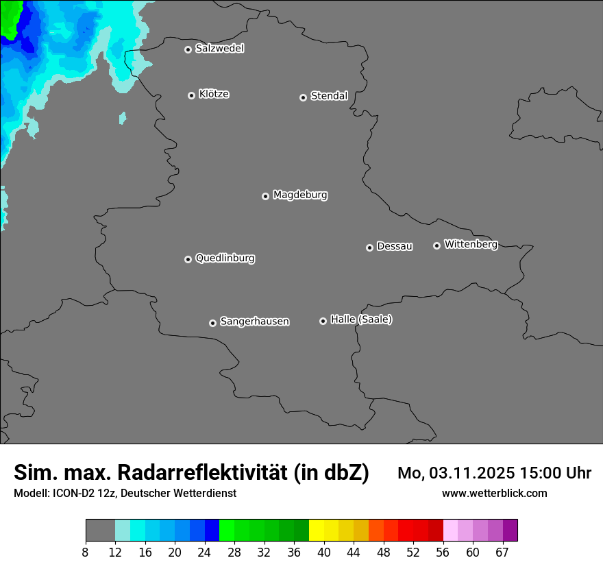 Modellkarten Simuliertes Radarbild