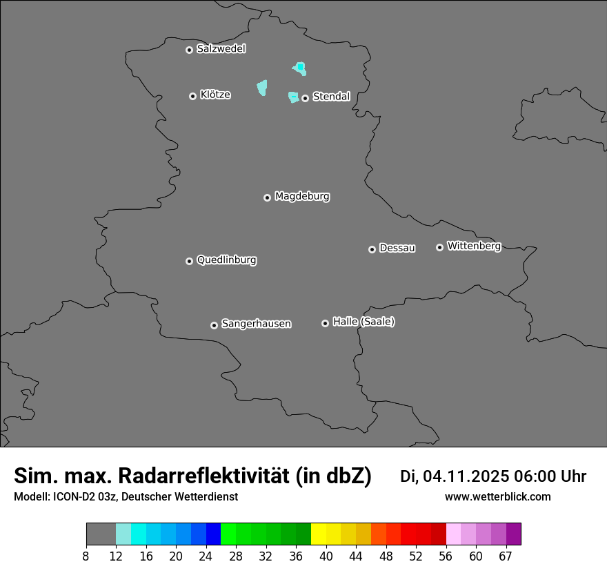 Modellkarten Simuliertes Radarbild