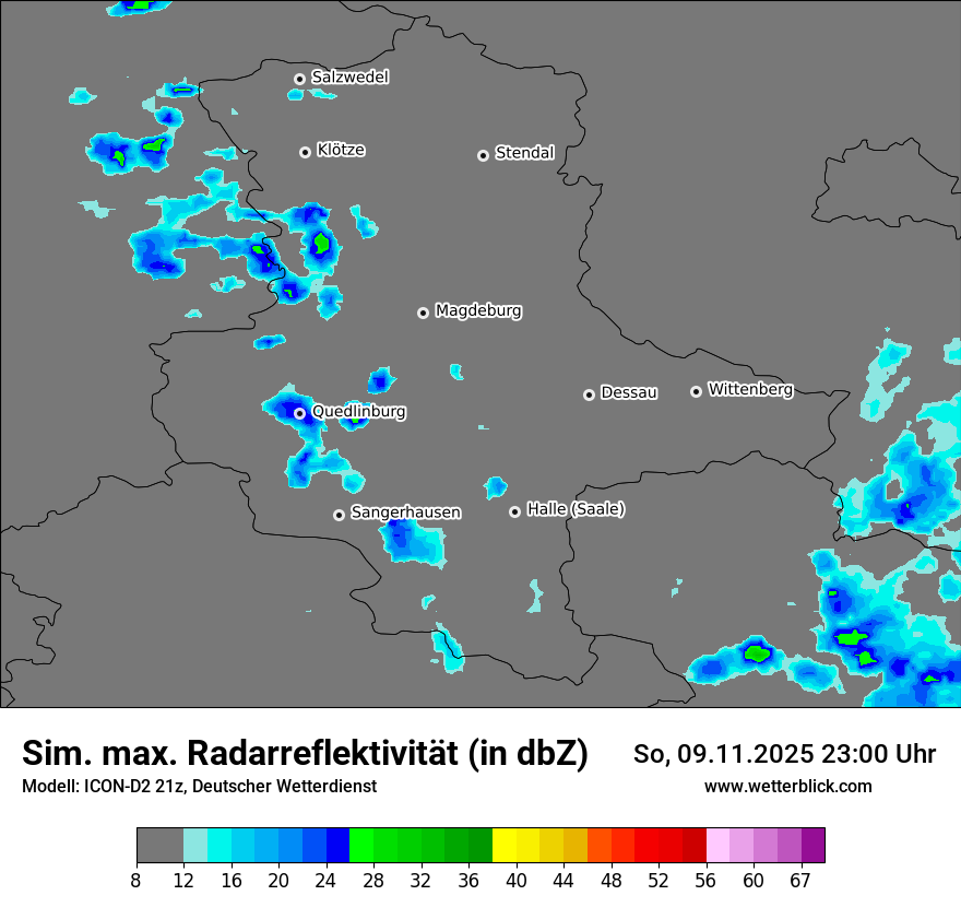 Modellkarten Simuliertes Radarbild