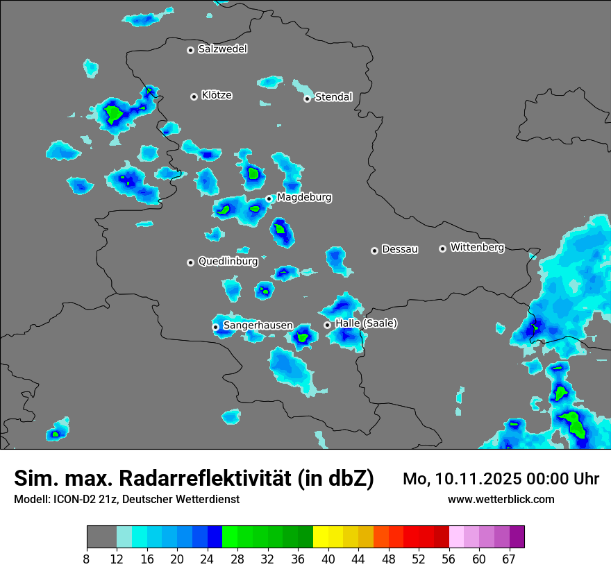 Modellkarten Simuliertes Radarbild