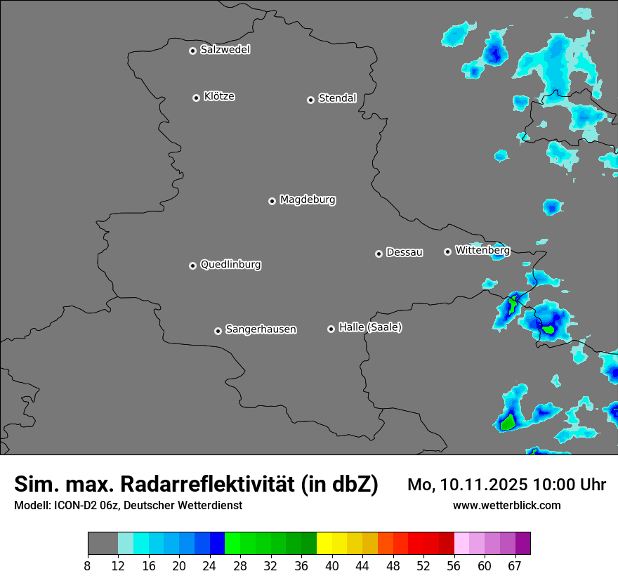 Modellkarten Simuliertes Radarbild