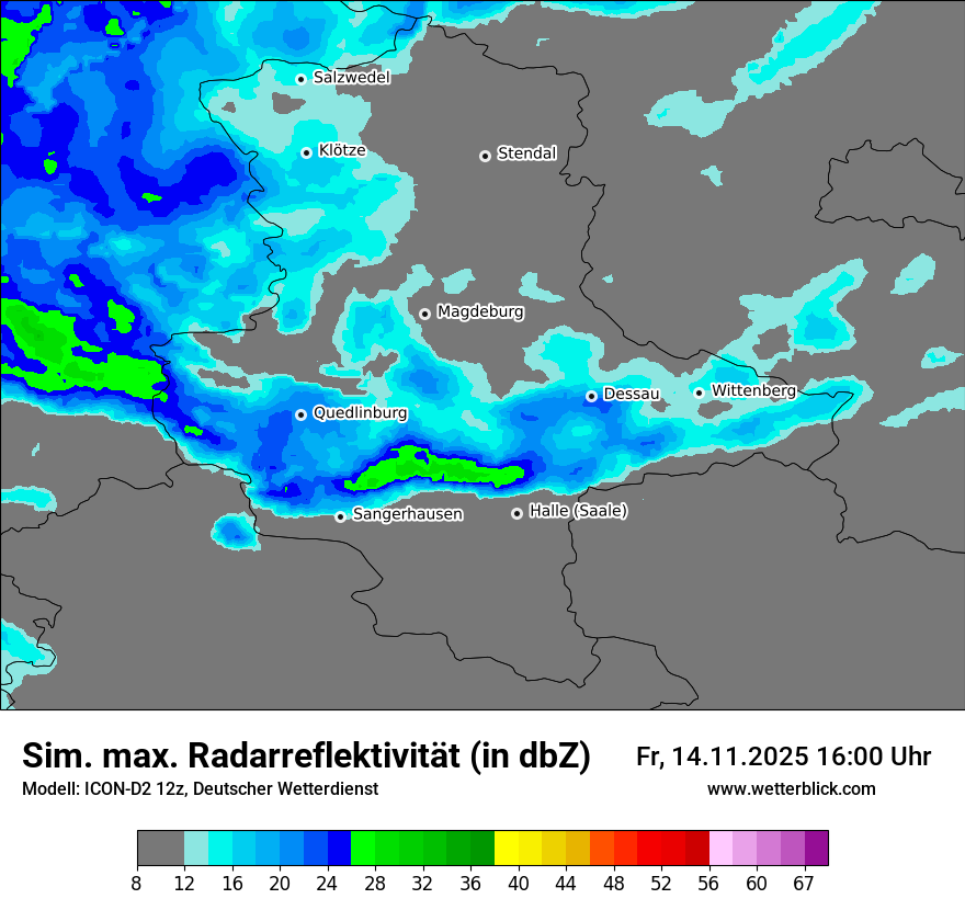 Modellkarten Simuliertes Radarbild