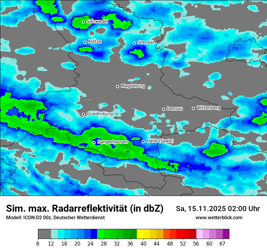 Modellkarten Simuliertes Radarbild