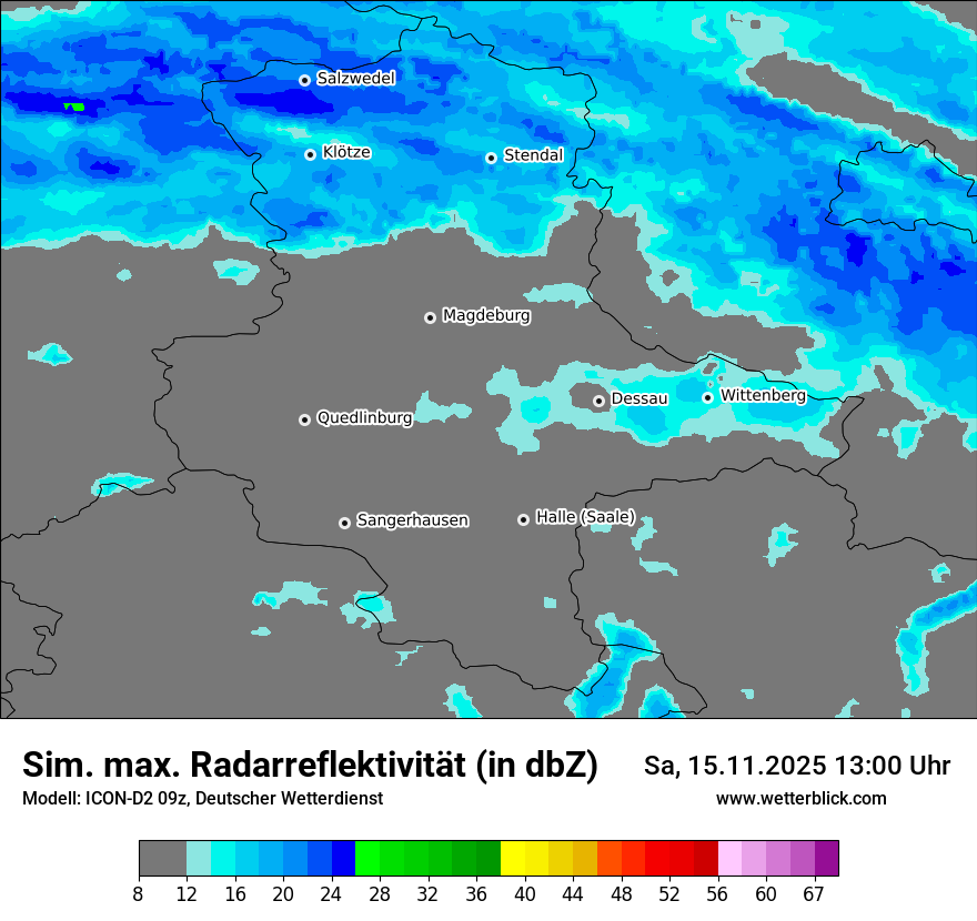 Modellkarten Simuliertes Radarbild