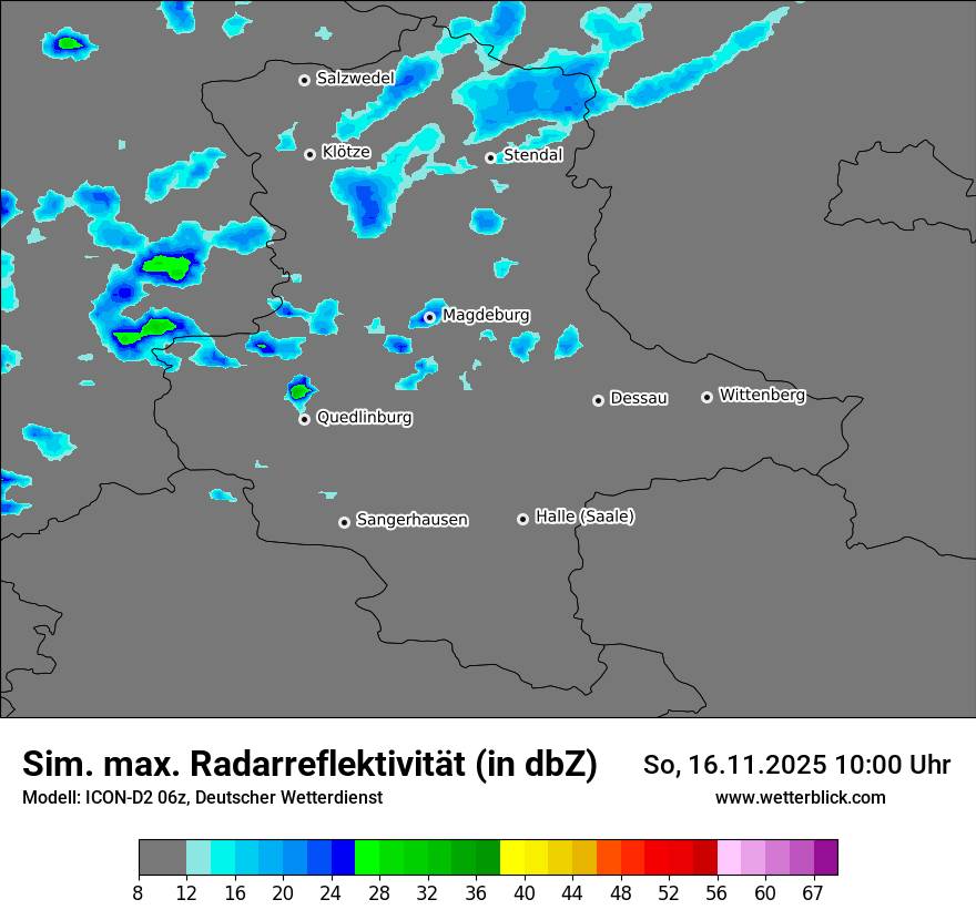 Modellkarten Simuliertes Radarbild