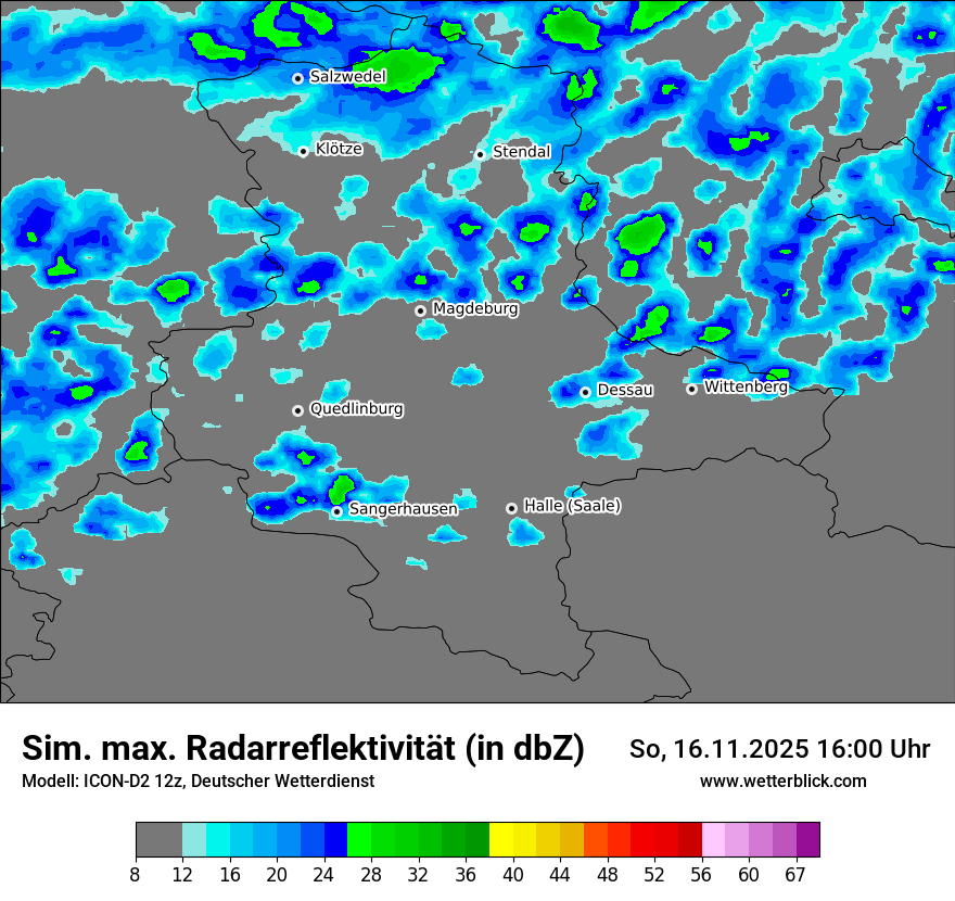 Modellkarten Simuliertes Radarbild