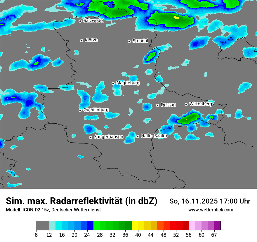 Modellkarten Simuliertes Radarbild