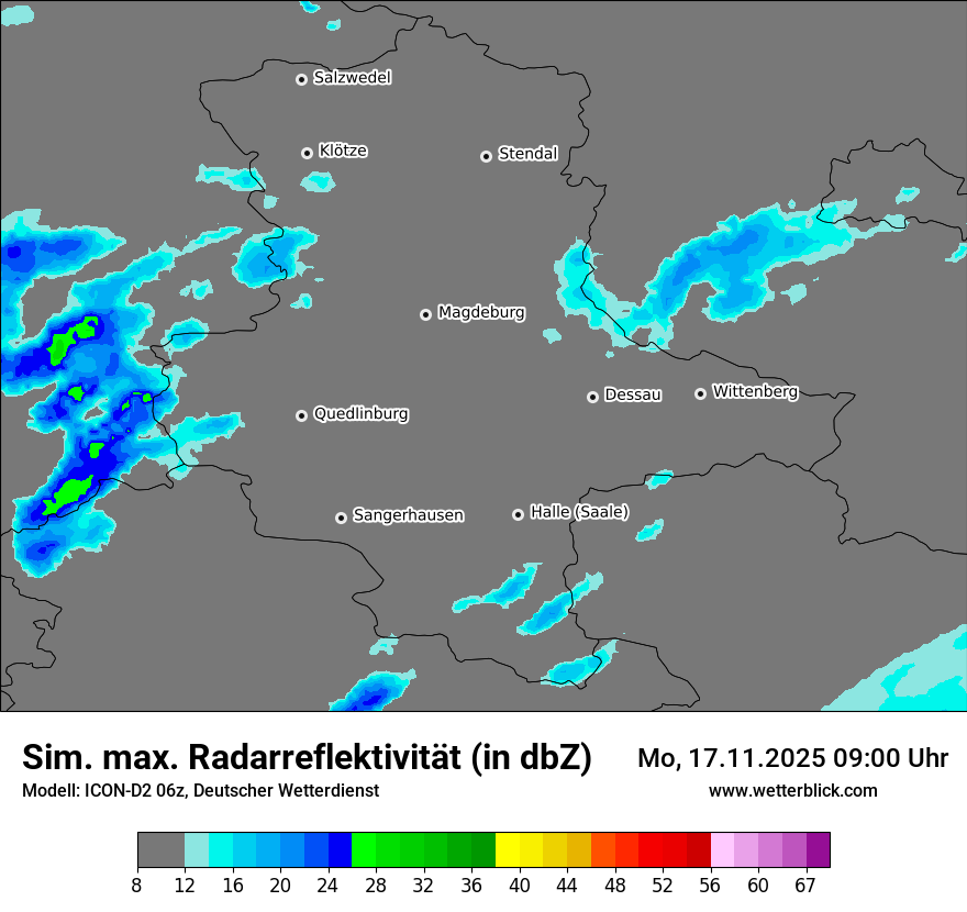 Modellkarten Simuliertes Radarbild