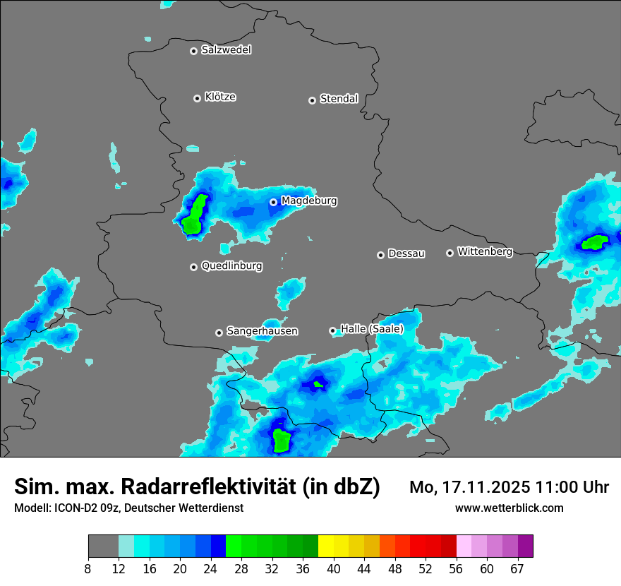 Modellkarten Simuliertes Radarbild