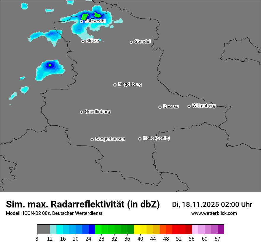 Modellkarten Simuliertes Radarbild