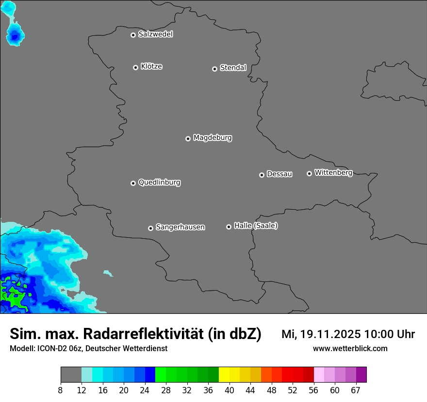 Modellkarten Simuliertes Radarbild