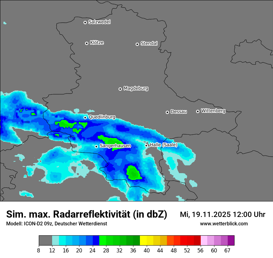 Modellkarten Simuliertes Radarbild