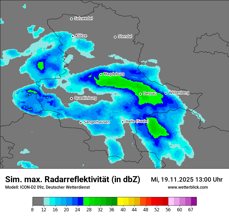 Modellkarten Simuliertes Radarbild