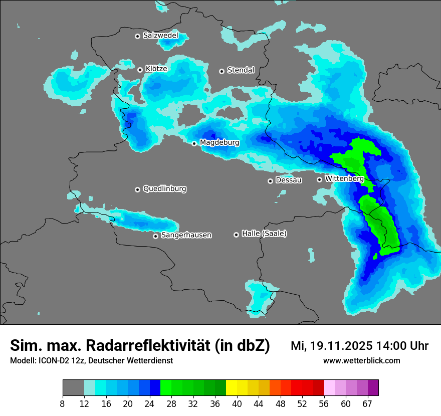 Modellkarten Simuliertes Radarbild
