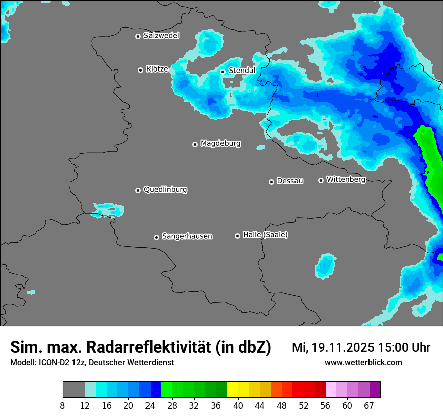 Modellkarten Simuliertes Radarbild